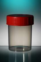 Gosselin™ Straight Red Screw Cap Container, PP, Natural, Graduated, Sterile