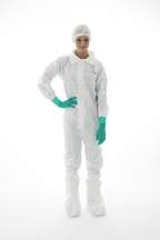 Ansell™ BioClean-D™ Sterile Disposable Coveralls with Collar and Thumb Loop