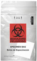 Minigrip™ SPECI-ZIP™ Reclosable Clear Biohazard Bags with Black and Red Biohazard Warning
