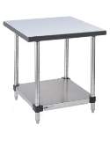 Metro™ Stainless Lab Worktable, Gray Phenolic Top and Solid HD Shelf