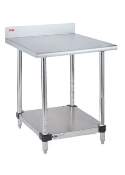 Metro™ Stainless Lab Worktable, Stainless Top/Backsplash and Solid HD Shelf