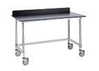 Metro™ Stainless Lab Worktable, Black Phenolic Top and 3-Sided Frame