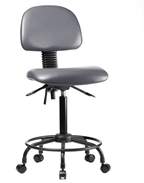 Fisherbrand™ Vinyl Chair - Medium Bench Height with Round Tube Base, Seat Tilt, and Casters in Grade B Vinyl <img src=
