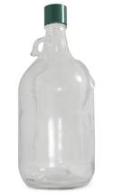 Qorpak™ Safety Coated Clear Jugs — With Green Thermoset F217 and PTFE Caps