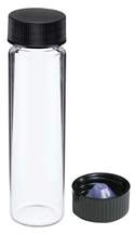Fisherbrand™ Class A Clear Glass Threaded Vials with Attached Caps, PE Poly-Seal™ Cone Liner <img src=