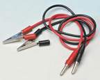 Eisco™ 1000mm Connecting Leads With Plug And Alligator Clip, Red <img src=