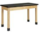 Diversified Spaces™ Oak Table with Plain Apron and Solid Phenolic Top <img src=