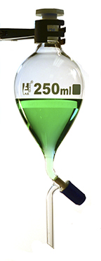 Eisco™ 250ml Separating Funnel - Borosilicate Glass, Pear Shaped, With Stopper And Rota flow Stopcock <img src=