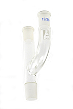 Eisco™ Borosilicate Glass Claisen Adapter - Two necks parallel, Socket size 19/26, Cone size 24/29 <img src=